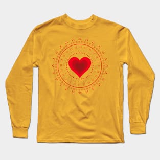 Red heart with love radiation Long Sleeve T-Shirt